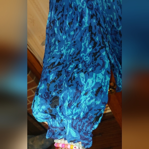Anthropologie Bla^nk London Miranda Peasant Blouse Blue - Picture 7 of 11